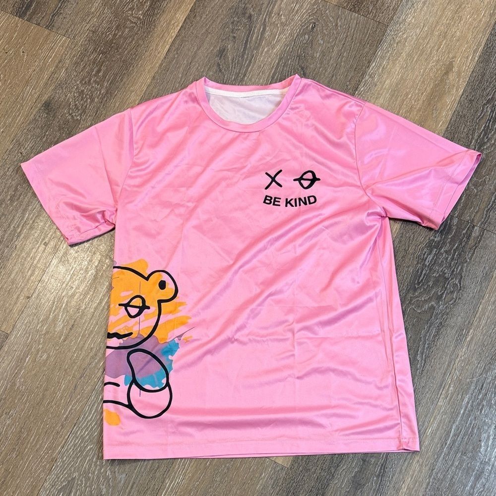 Be Kind Women's Short Oversized Sleeve Tee - Pink